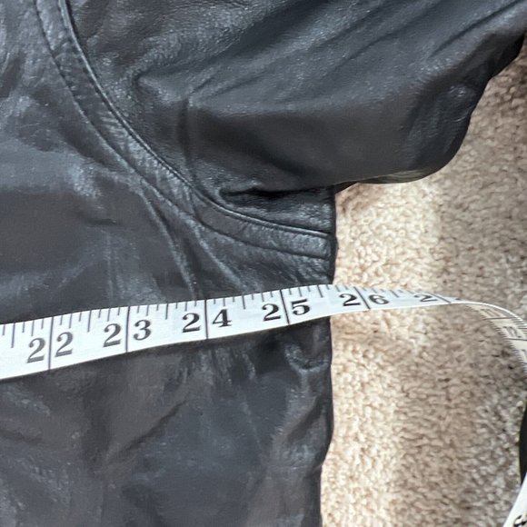 Port Authority Mens Leather Jacket XL Black Bomber ESPN - Picture 8 of 13